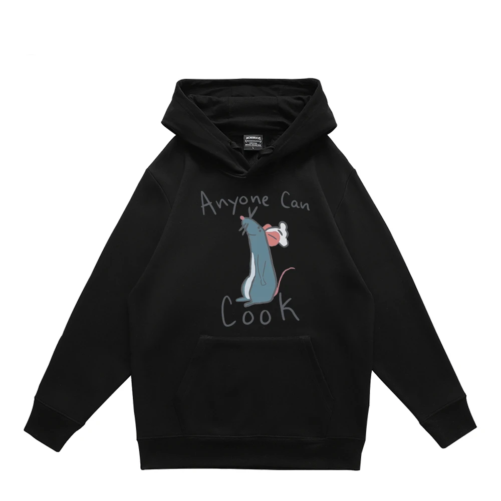 

New Anyone Can Cook 3 Long Sleeve Sweatshirts Street Harajuku Spring Hooded Pullover Men Women Fashion Black Fleece Hoodie Tops