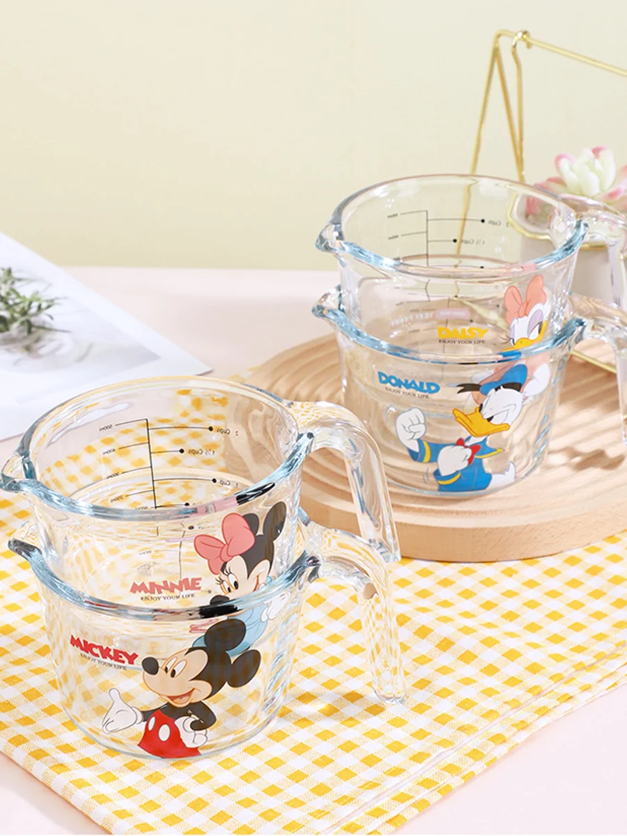 Disney Anime Mickey Mouse Minnie Mouse Measuring Cup With Scale High  Temperature Resistant Household Milk Cup - AliExpress