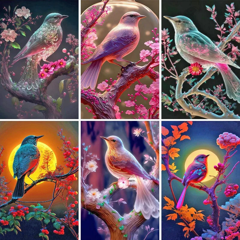 

5D DIY Diamond Painting Dreamy Bird Flowers Series Embroidery Mosaic Craft Picture Full Drill Cross Stitch Kit Living Room Decor