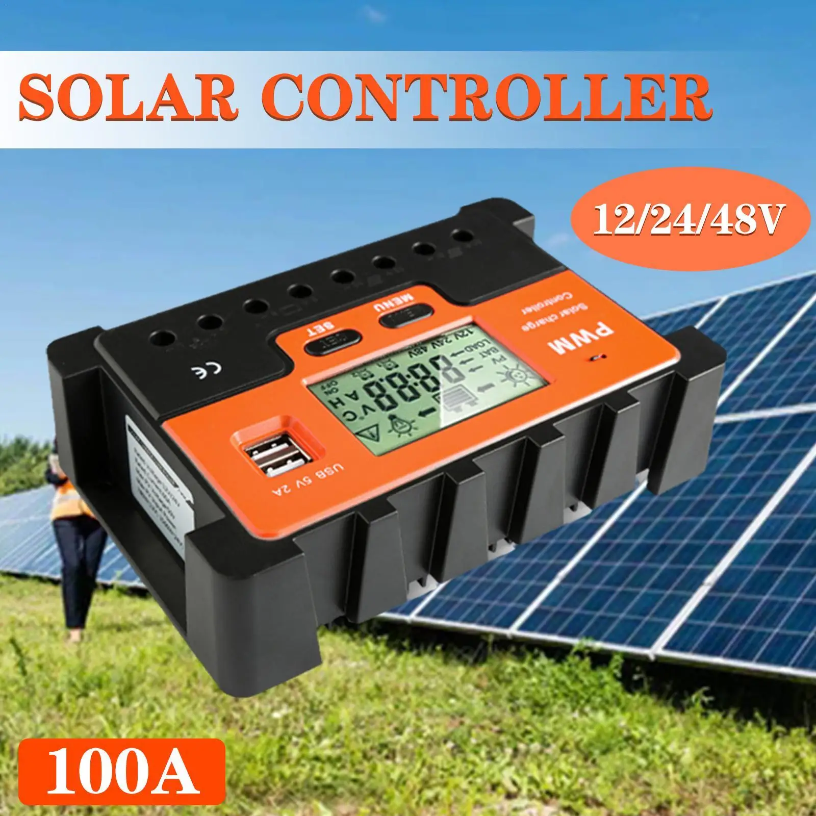 

Automatic Solar Regulator Charge Controller PWM Photovoltaic Power Generation Dual Solar Panel Interface Free Shipping