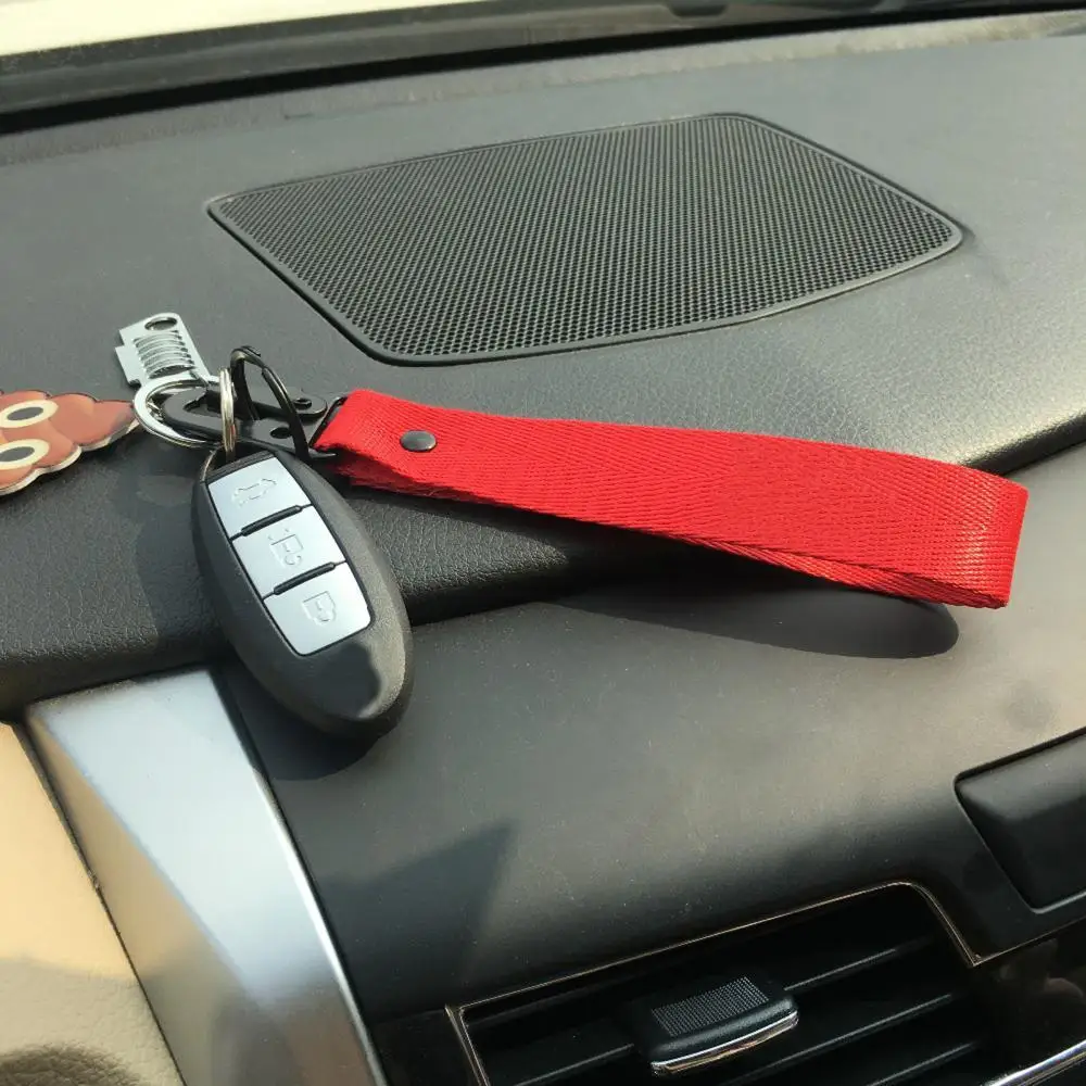 

Hand Wrist Strap with Metal Key Chain Ring Holder Lanyard Tag for Car Motorcycle
