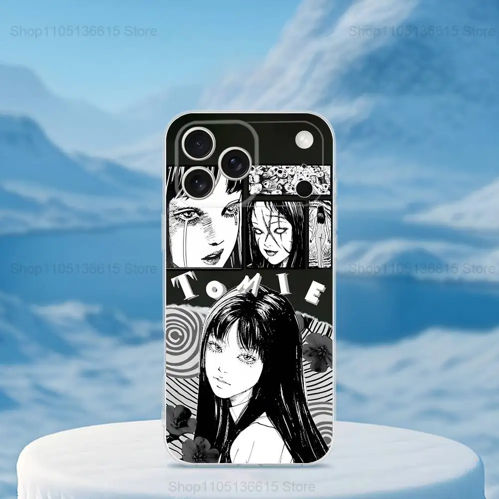 Фото Comics T-Tomie J-Junji ito Phone Case For iPhone 16,15,14,13,12,11,17 Pro,Max,Plus,X,XS,XR,SE,Mini Transparent Soft Cover №4