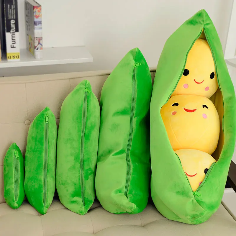 Creative Cute Toys Doll For Children 3 Peas In A Pod Plush Toy Soft Throw Pillow Stuffed Pea Pod Toy Kids Birthday Xmas Gift2023