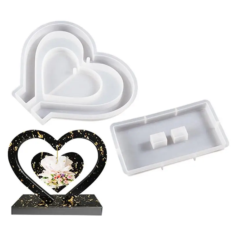 

Photo Frame Silicone Mold Picture Frame Resin Casting Pendant Mold Heart Photo Frame Mold For DIY Craft Resin Decorative Crafts
