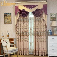 european style luxury thickened chenille embroidered window screen blackout curtains for living room bedroom customization