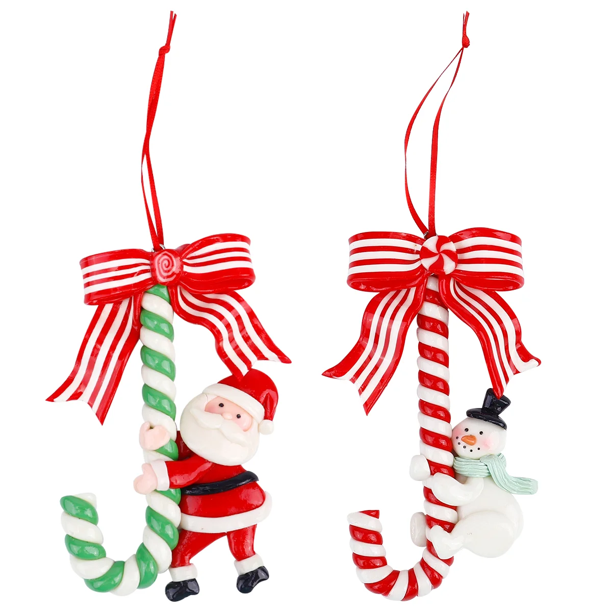 

Cane Candy Christmas Ornaments Tree Hanging Pendant Decoration Santa Claus Snowmandecor