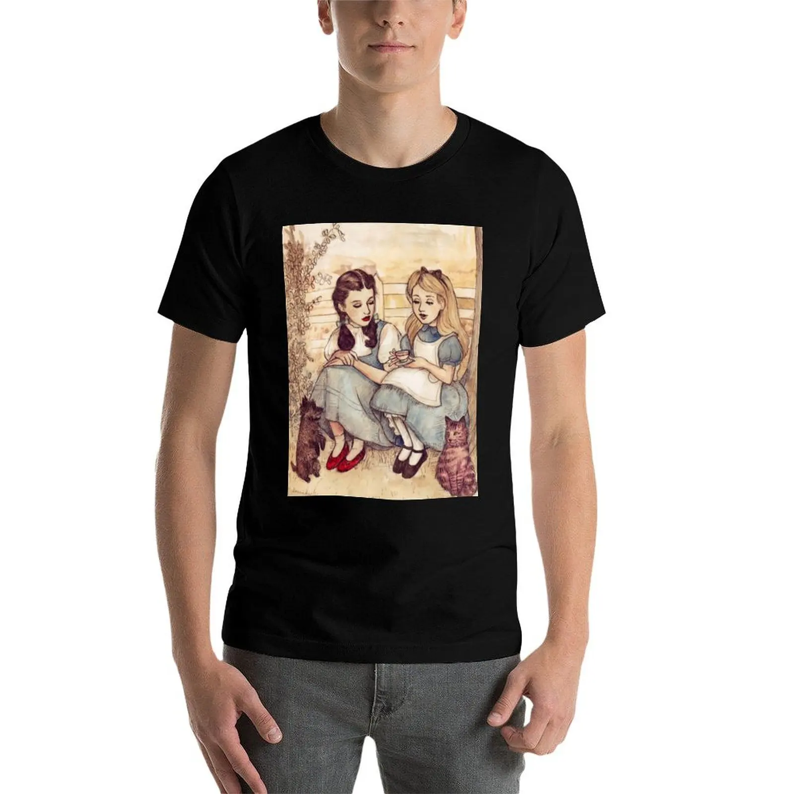 Футболка Дороти и Алиса винтажная одежда дешевые вещи мужские футболки с