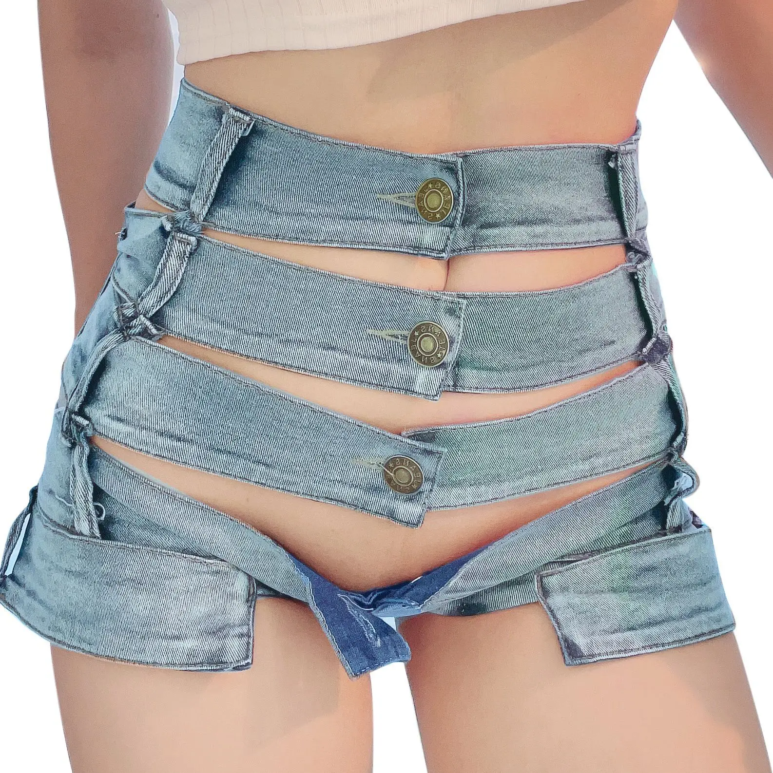 Sexy Elastic Denim Shorts Women's Nightclub High Waist Skinny Y2k Hot Pants Streetwear Spicy Girl Sexy Hollow Out Short Jean