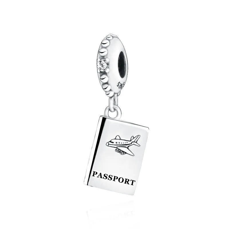 

Advanced Texture Passport Travel Dangle Charm 925 Sterling Silver Bead Fit Original Pandora Bracelet Women Jewelry Gift