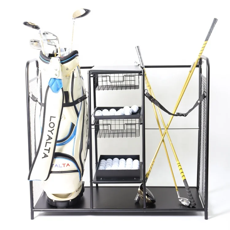 RUIMEI Golf Bag Garage Organizer Golf Ball Club Storage Holder Rack golf bag rack