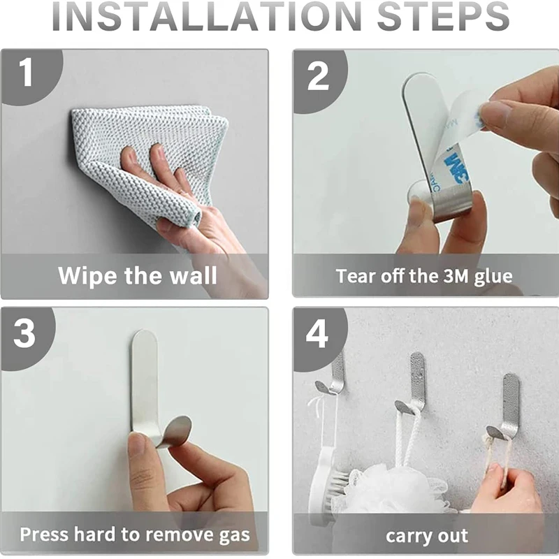 Самоклеящиеся крючки из нержавеющей стали водонепроницаемые сверхпрочные