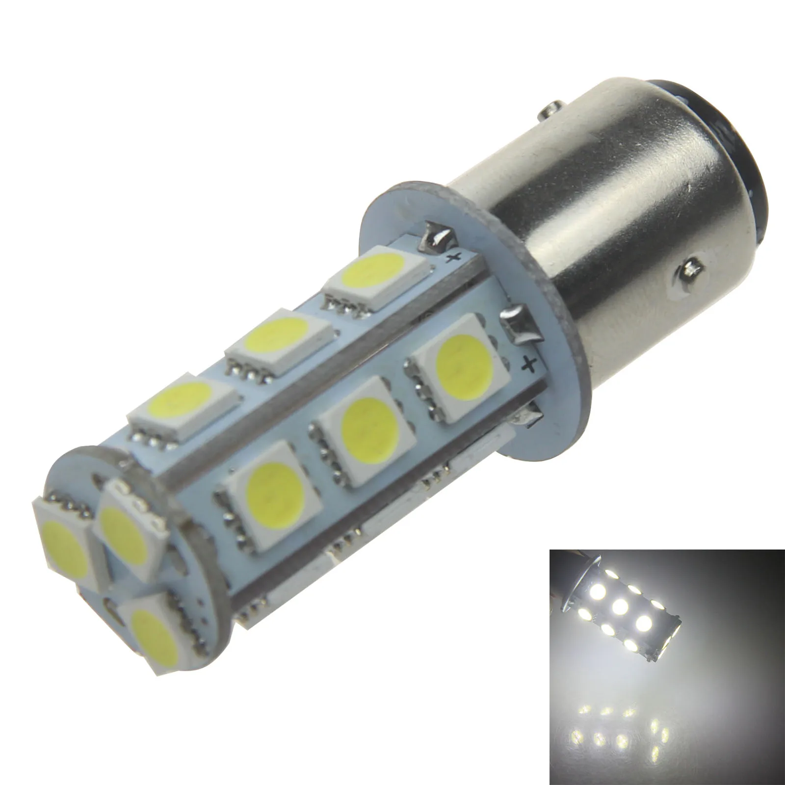 1X Белый Автомобильный стоп-сигнал BAW15D задсветильник 18 излучателей 5050 SMD светодиодный PR21/5w 21/5w Z21191