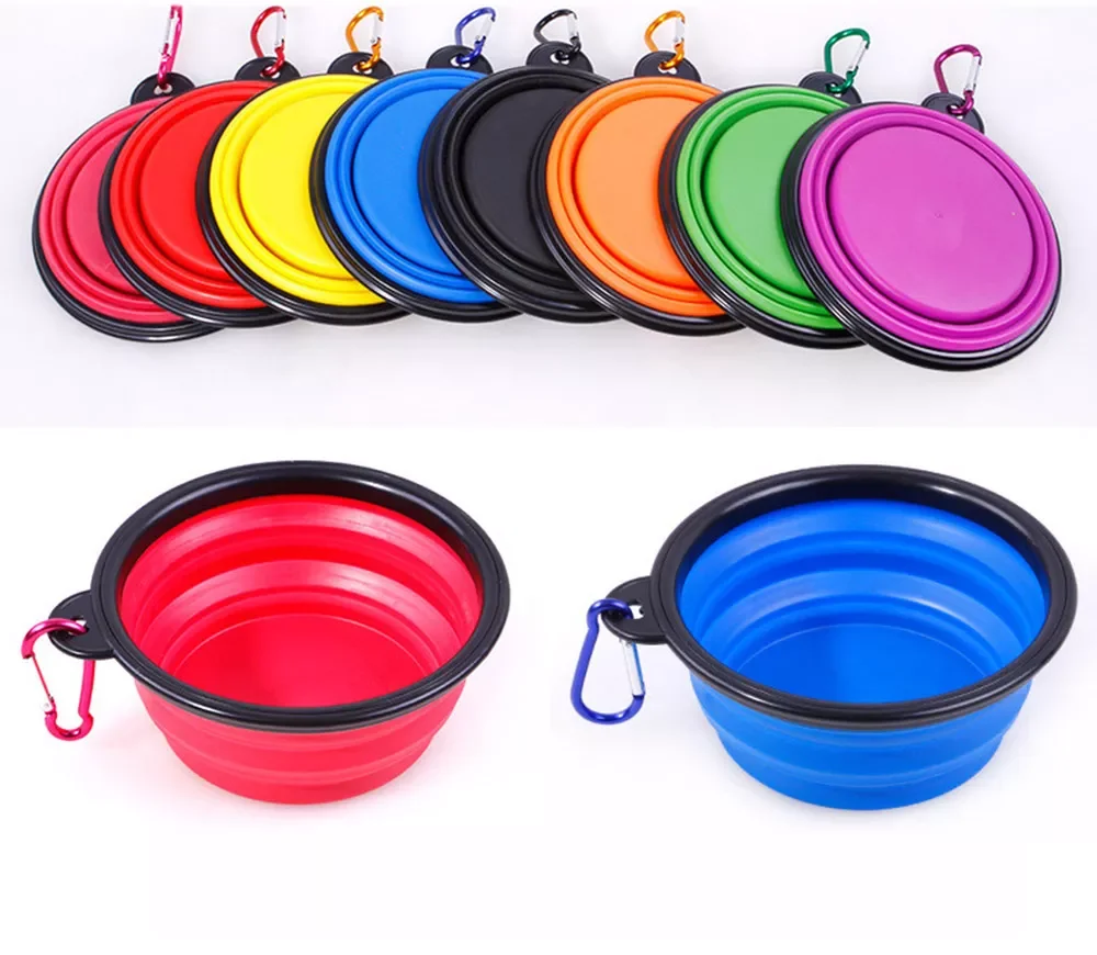 

2022JMT Dog Bowl Foldable Eco Firendly Silicone Pet Cat Dog Food Water Feeder Travel Portable Feeding Bowls Puppy Doggy Food Con