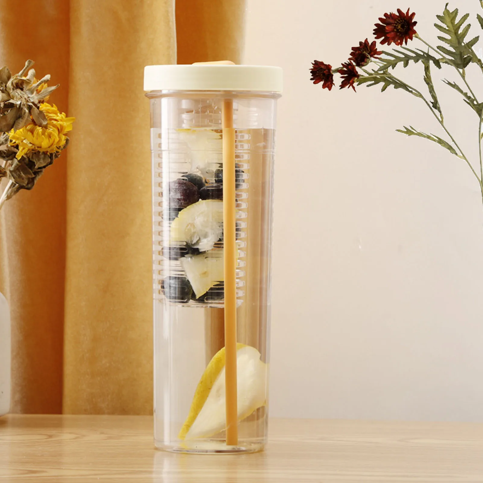 

Transparent Water Cup With Straw Cute Travel Tumbler With Lid Leakproof Drinking Bottle With Lid Multifunctional Drinking Cup