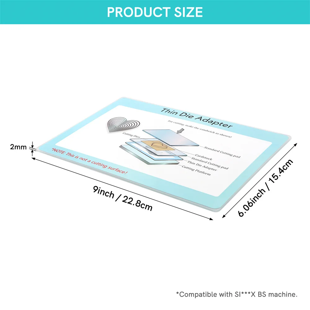 9X6 дюймов тонкий адаптер для штамповки ПК пластиковый стандартный машины высечки