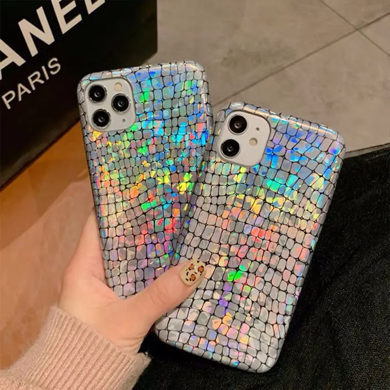 

Shiny Phone Case For iPhone 11 12 13 Mini Pro ProMax For iPhone X XS XR XSMax ins Style Girls Soft Shockproof Cases Cover