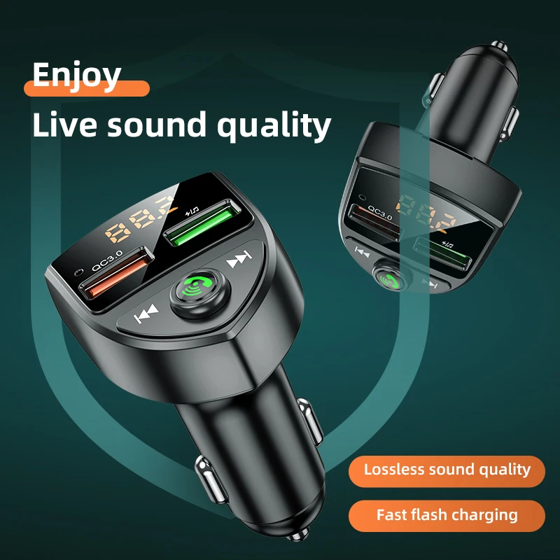 

Wireless Bluetooth FM Transmitter Radio Receiver,Car Mp3 Audio Music Stereo Adapter,Dual USB Port Charger Handsfree Call