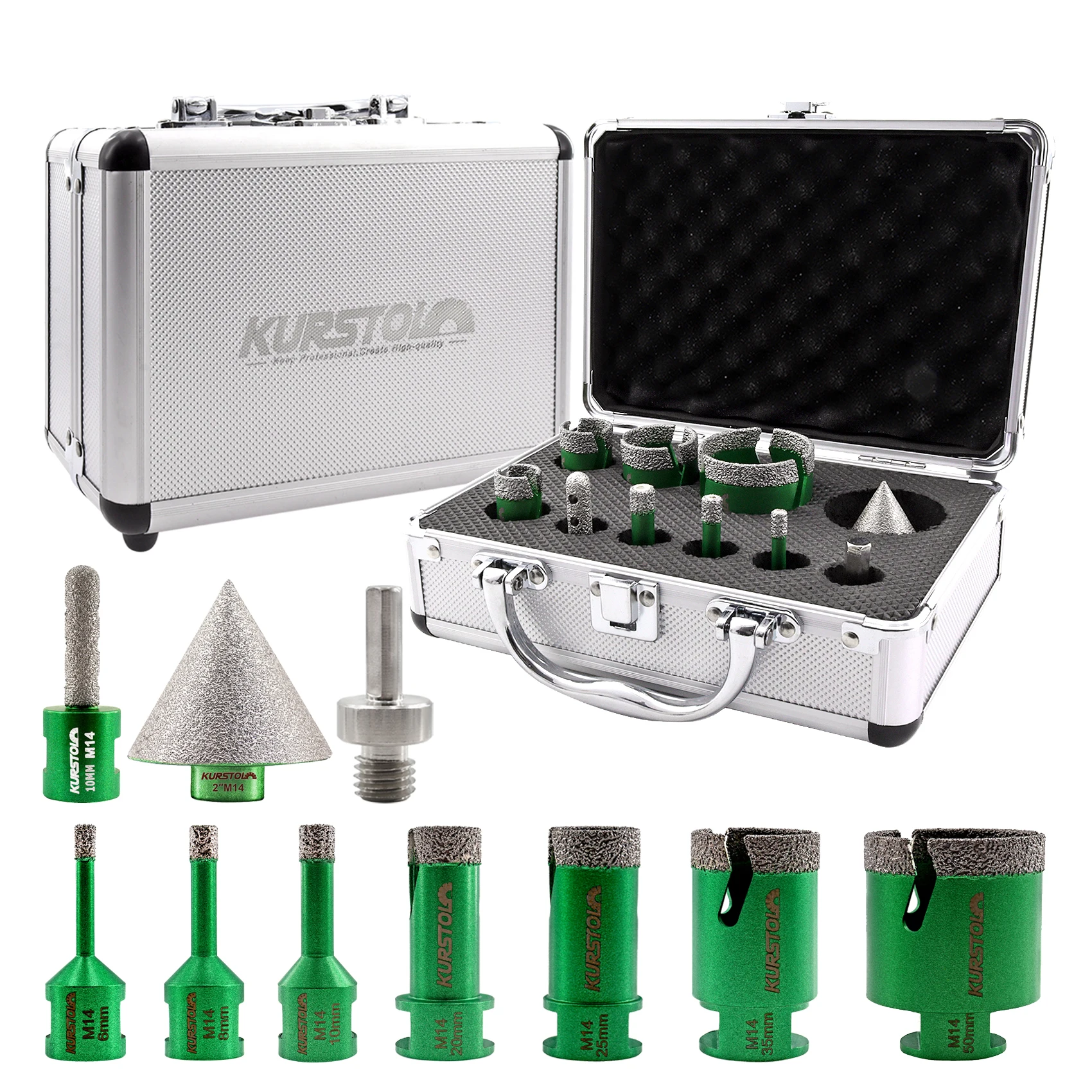 10 шт. алмазные буровые долота с резьбой M14 и мм