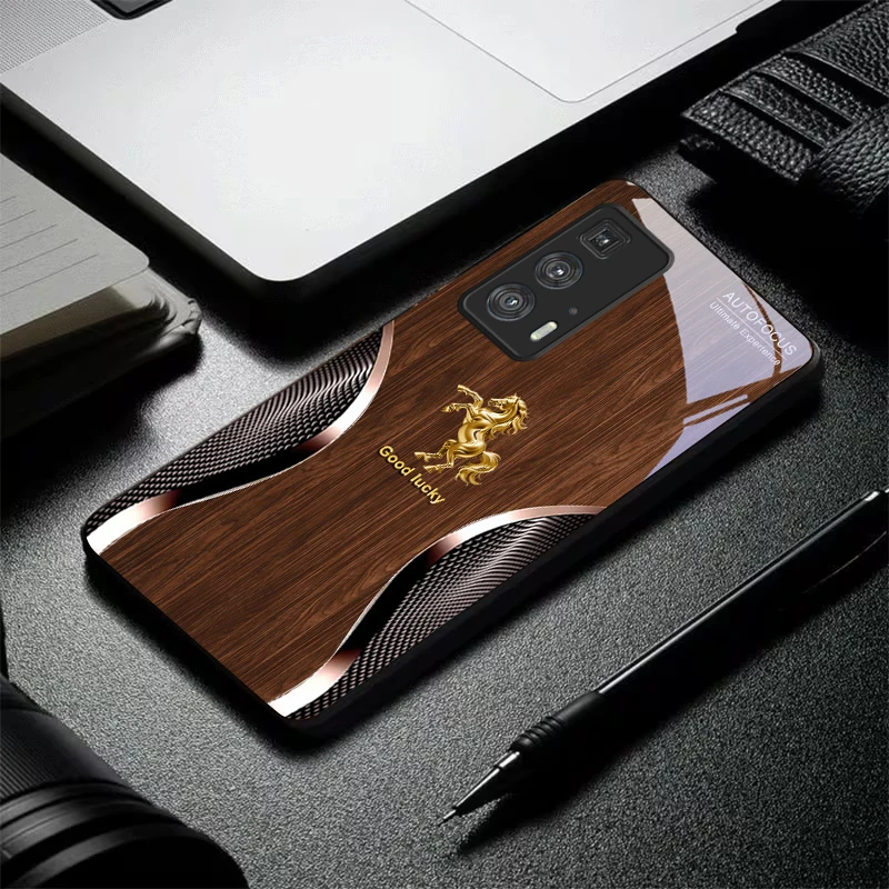 Фото Чехол для телефона Golden Steed Fortune из черного стекла для Motorola Moto Edge 20 Lite 30 Pro 40 Neo 50 Ultra X30 Pro G14 G75 G84 G85 №2