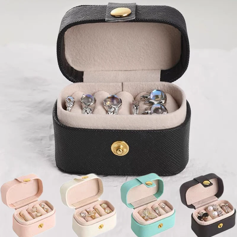 

Органайзер для колец, портативный водонепроницаемый мини-контейнер из искусственной кожи для ювелирных изделий, коробка для колец, держате...