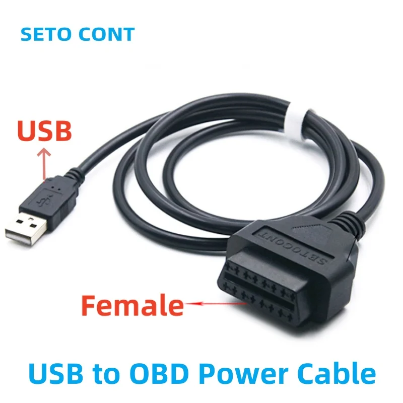 

OBD 16-контактный разъем «мама» на USB-кабель 1 м OBD2 Конвертер OBDII Кабель для зарядки блока питания для автоматического GPS-трекера OBD-устройства