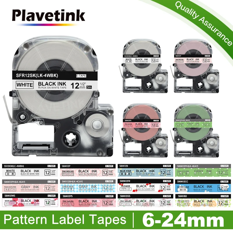 Plavetink 1 шт. 12 мм кВт фотосовместимость со стандартной черной и белой лентой Epson