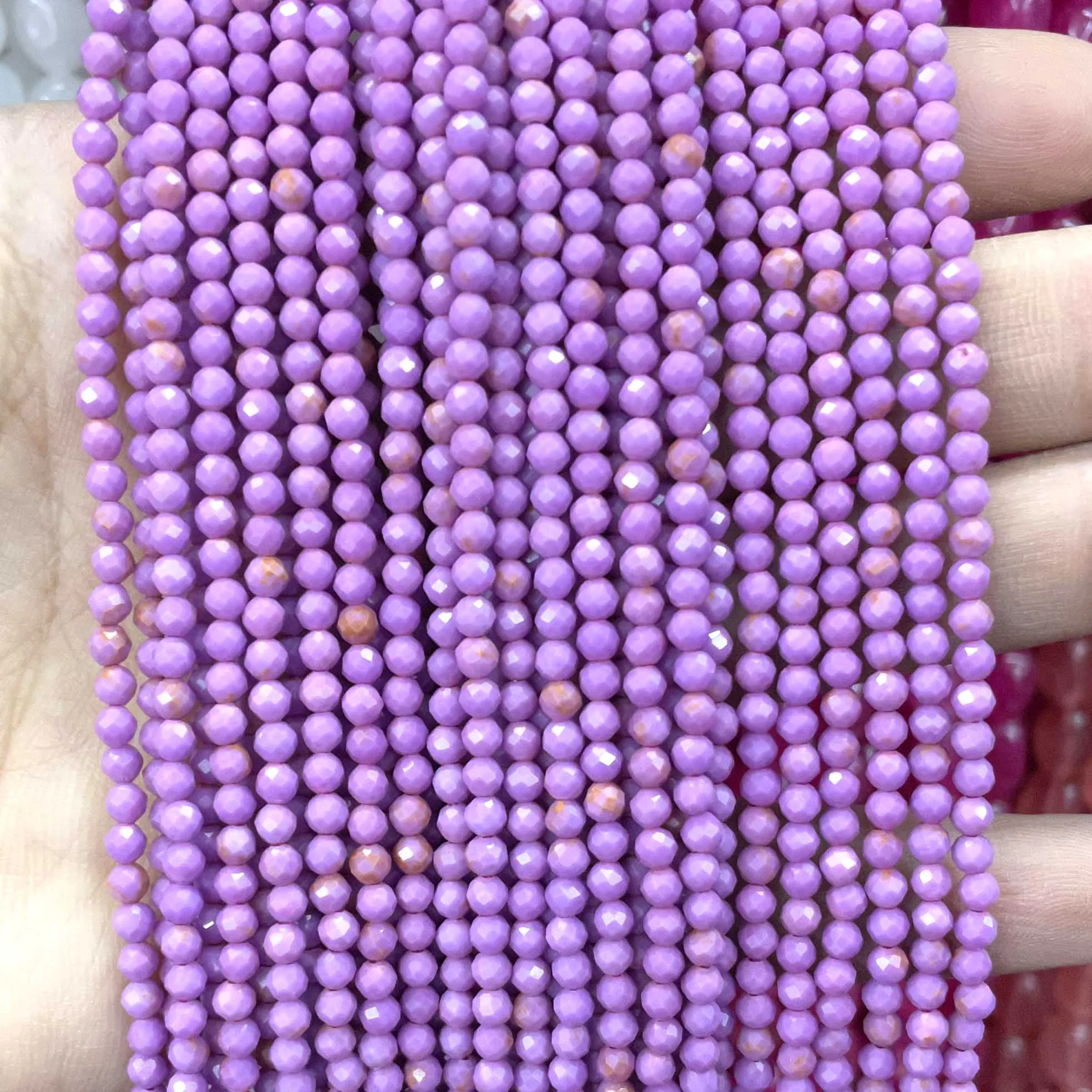 Граненый фиолетовый камень 2 3 4 мм Круглый минеральный из слюды для изготовления