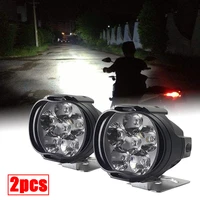 2pcs 6 led auxiliary headlight for motorcycle spotlight lamp electric vehicle bike led auxiliary headlight bright moto car light