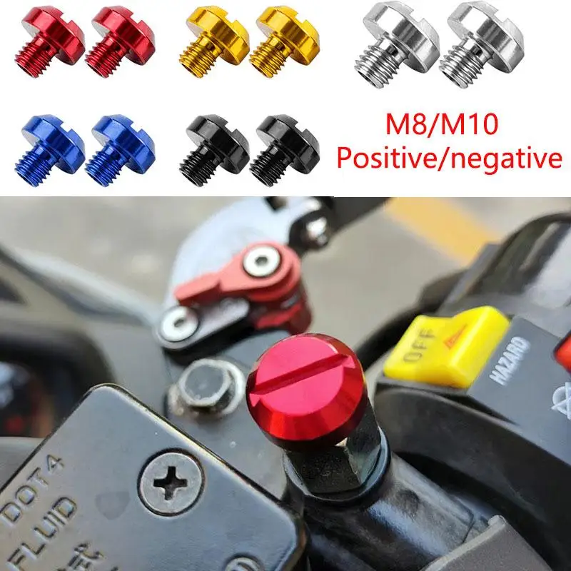 

2pcs M8/M10 Screw Nut CNC Aluminum Alloy Parts Motorcycle Rear View Mirror Hole Plugs Screws Car Modification Accessories