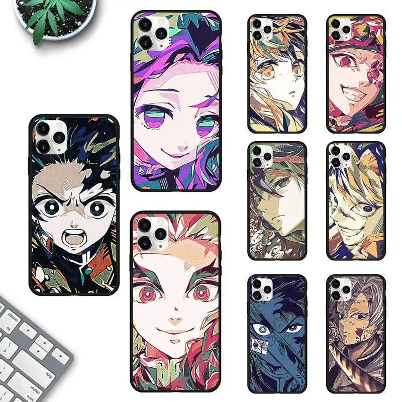 

Anime Demon Slayer Kimetsu Phone Case for iPhone 11 12 13 Mini Pro Max 8 7 6 6S Plus X 5 SE 2020 XR XS Funda Case