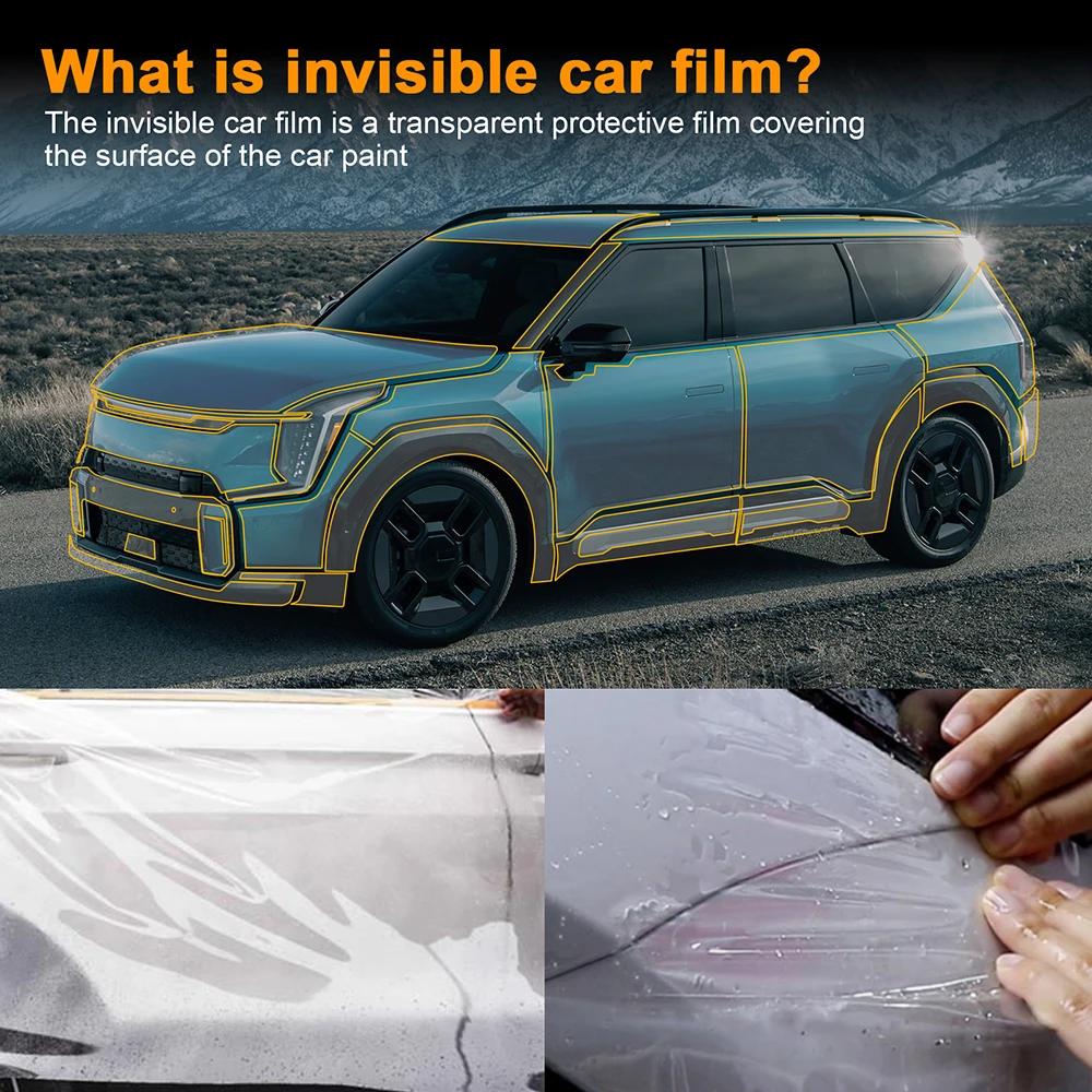 Для KIA EV9 Light WIND LAND 2023 2024 Защитная пленка для переднего бампера автомобиля PreCut TPU PPF