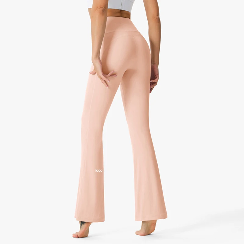 High Waist Fashion Flared Pants With Logo Stretch Thin Outer Wear Casual Pants Breathable Yoga Pants Fitness Sports Pants