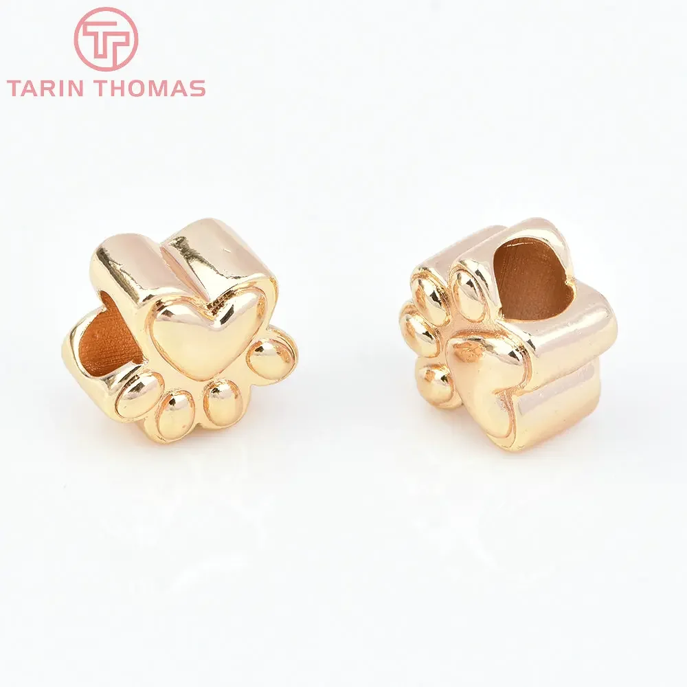 (7563) 6 шт. 12x11 мм 24-каратного золота в форме когтей макропористые бусины браслет