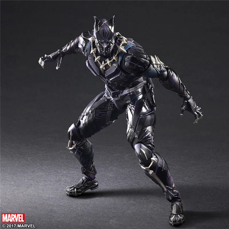 

Marvel Black Panther Play Arts Kai Black Panther Action Figure PVC Model Toys Anime Red Label Cool Desk Ornament Gifts
