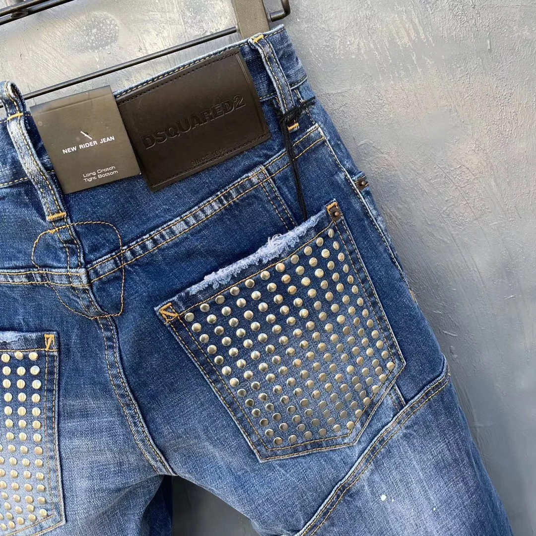 Jeans Pants Design Cool Top Jeans Men Slim Jeans Denim Trousers Blue Hole Pants Jeans For Men T151