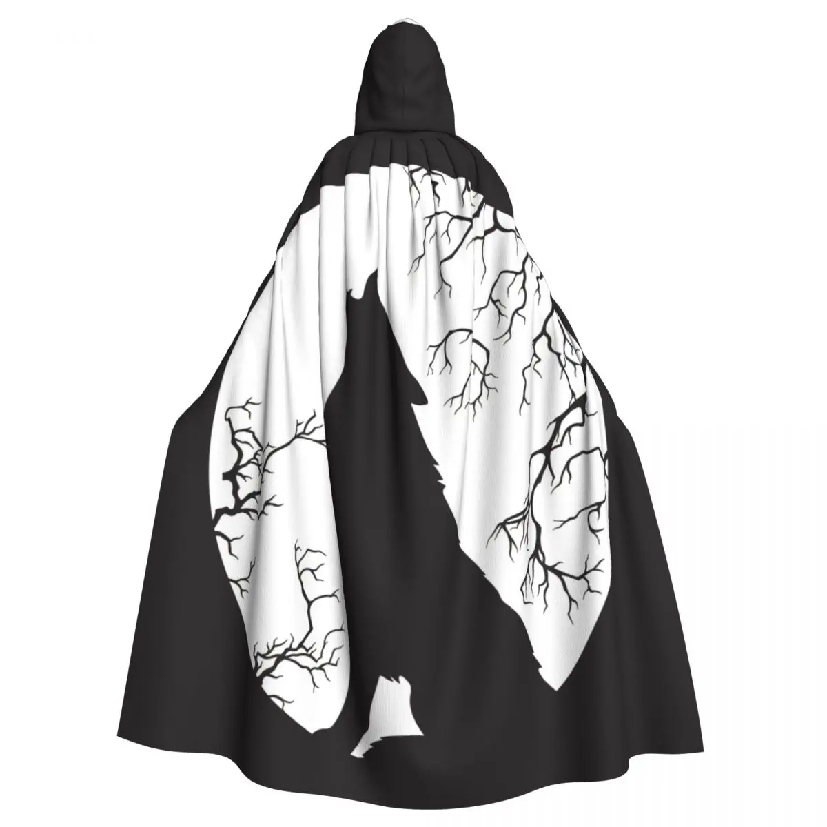 

Long Cape Cloak Wolf Howling At The Moon Hooded Cloak Coat Autumn Hoodies
