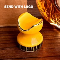 1pc cigar ashtray yellow classic ceramics portable travel cigar holder stand pocket mount cigar rest table for cohiba