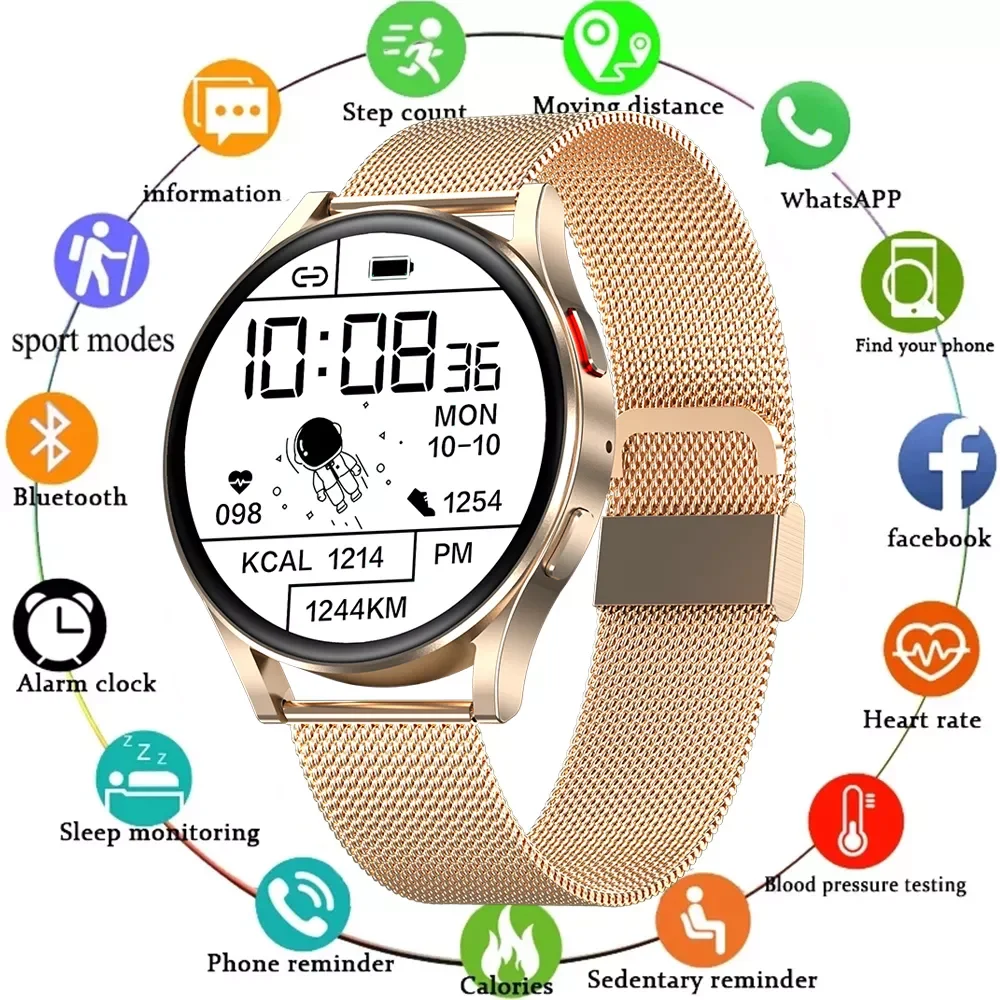 Smart Watch Women Bluetooth Call Heart Rate Fitness Watch For Men Waterproof Sport Full Touch Round Smartwatch For Android IOS