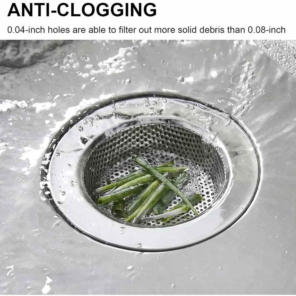 For 2 Pcs Kitchen Sink Filter Made of Stainless Steel with A Wide Edge and Diameter Approximately 11 Centimeters
