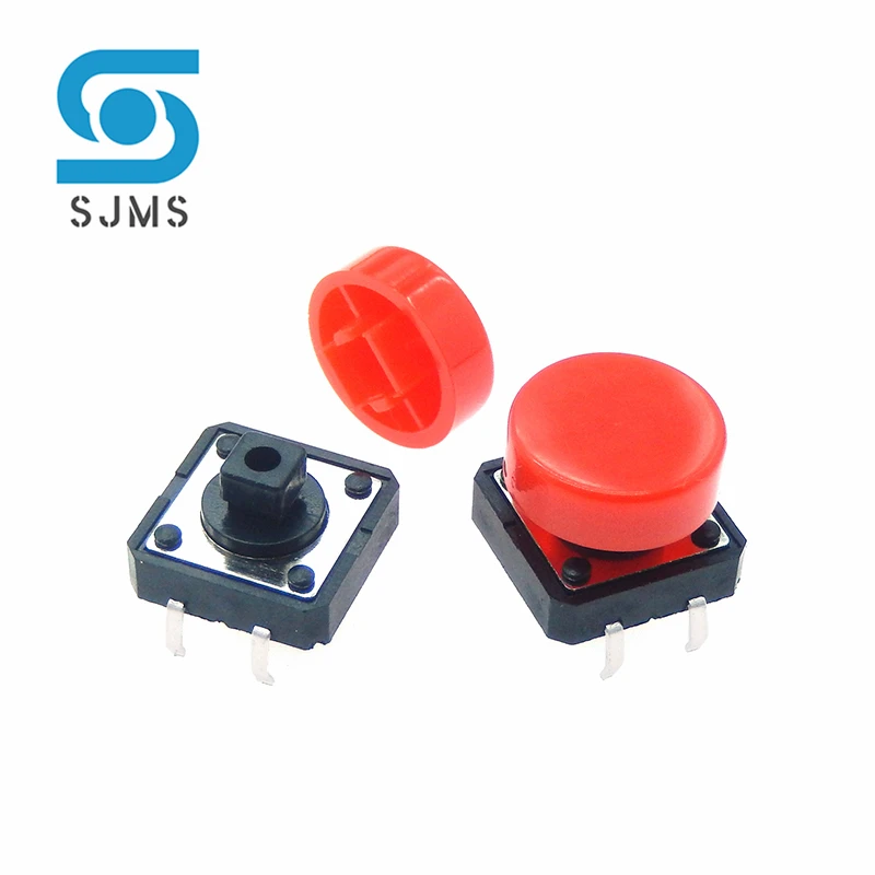 

10 шт. B3F 12*12*7,3 мм DIP-4PIN тактильный кнопочный переключатель + A37 цветная шляпа тактовый сенсорный микропереключатель колпачок