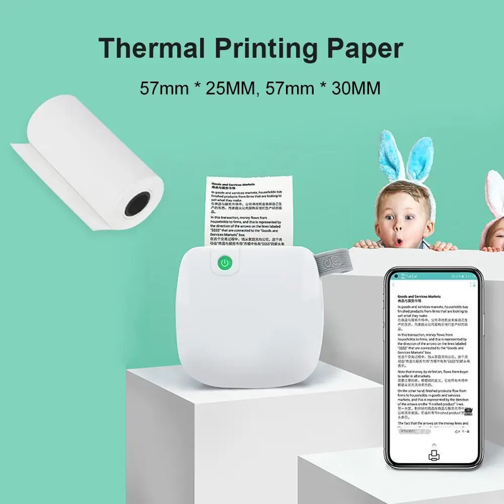 

5 Rolls Thermal Printer Paper Instant Print Label For Photo Printer Kids Camera Pos Cash Registers Printable Sticker Paper V1g4