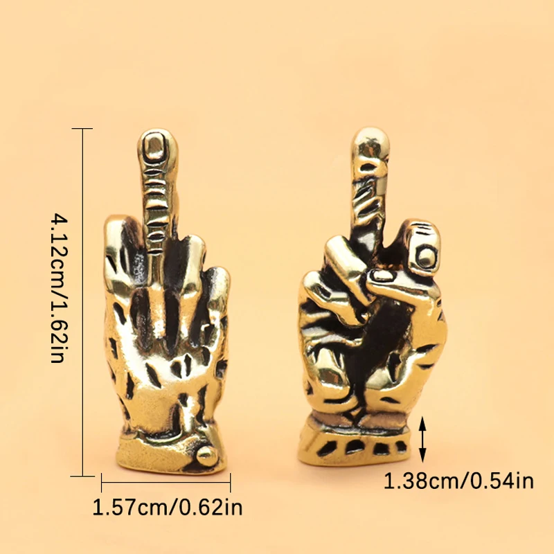 Медная ручная статуя с изгибом средним пальцем в стиле панк винтажные латунные