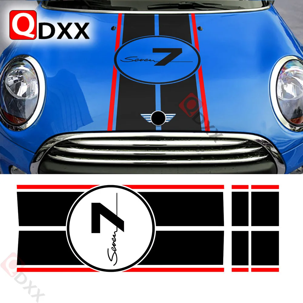 

New Styling Car Hood Bonnet Stripes Decor Body Kit Decals for mini cooper f55 f56 clubman f54 stickers accessories