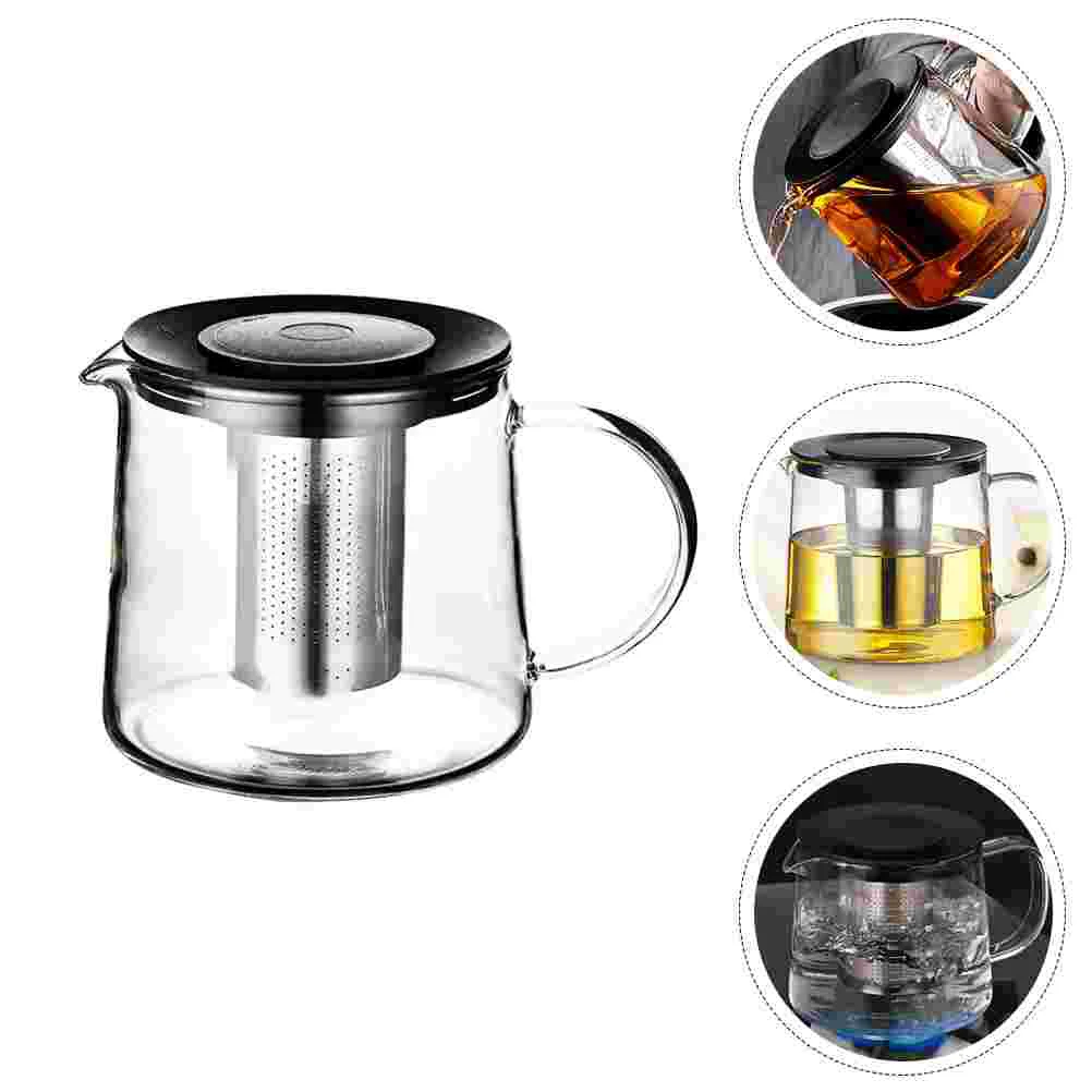 

Glass Tea Pot Household Teapot Transparent Tea Kettle Portable Teapot with Strainer