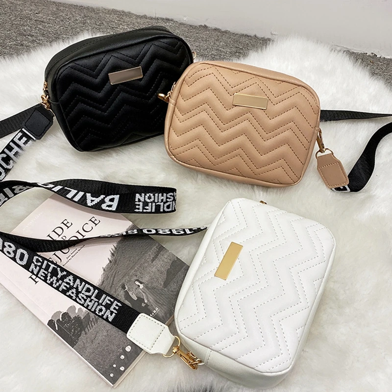

Small Messenger Bag For Women PU Leather Embroidery Female Shoulder Bag Fashion Wide Straps Ladies Crossbody Bags Purse Bolsos