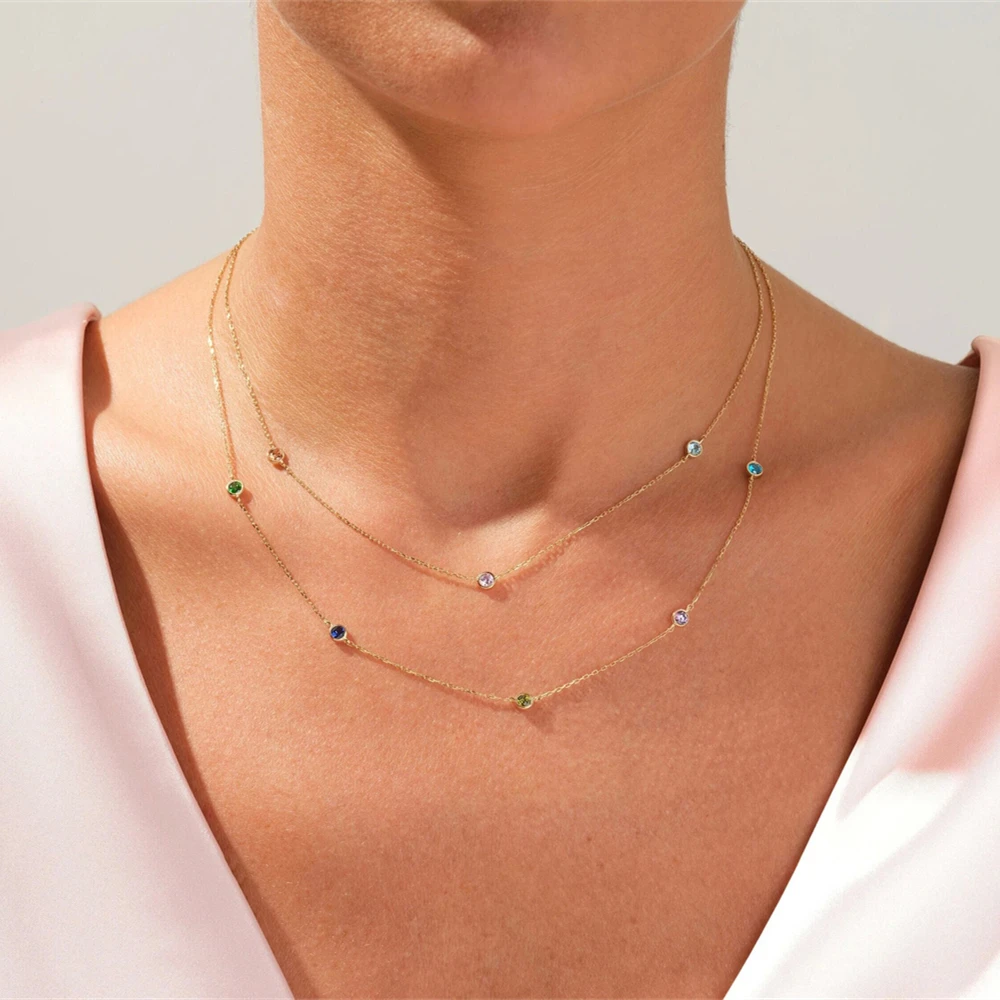 Ожерелье-чокер из нержавеющей стали с камнем-талисманом