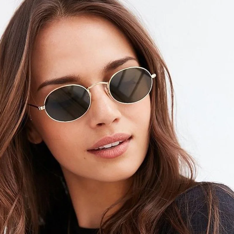 

New Retro Oval Frame Small Frame Sunglasses Women's Colorful All-match Street Shooting Sunglasses Men's Glasses