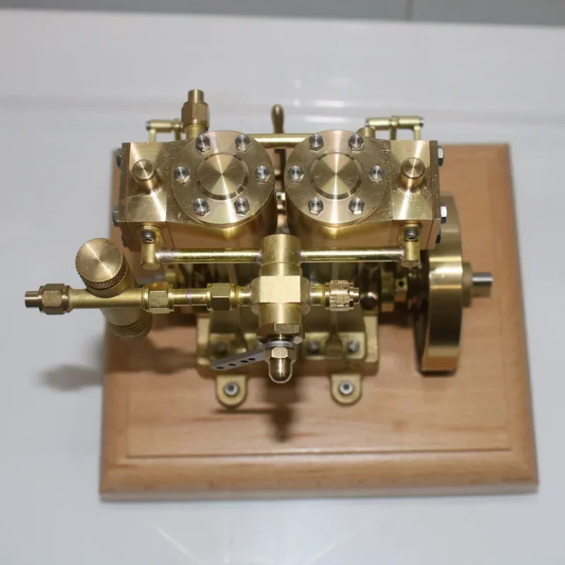 Вертикальный двойной цилиндр рабочая винтажная игрушечная Паровая машина