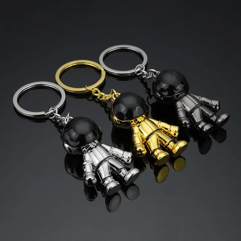 

3D Astronaut Car Keychains Metal Cute Robot Figure Key Chain For Woman/Men/Kids Spaceman Bag Key Ring Trinket