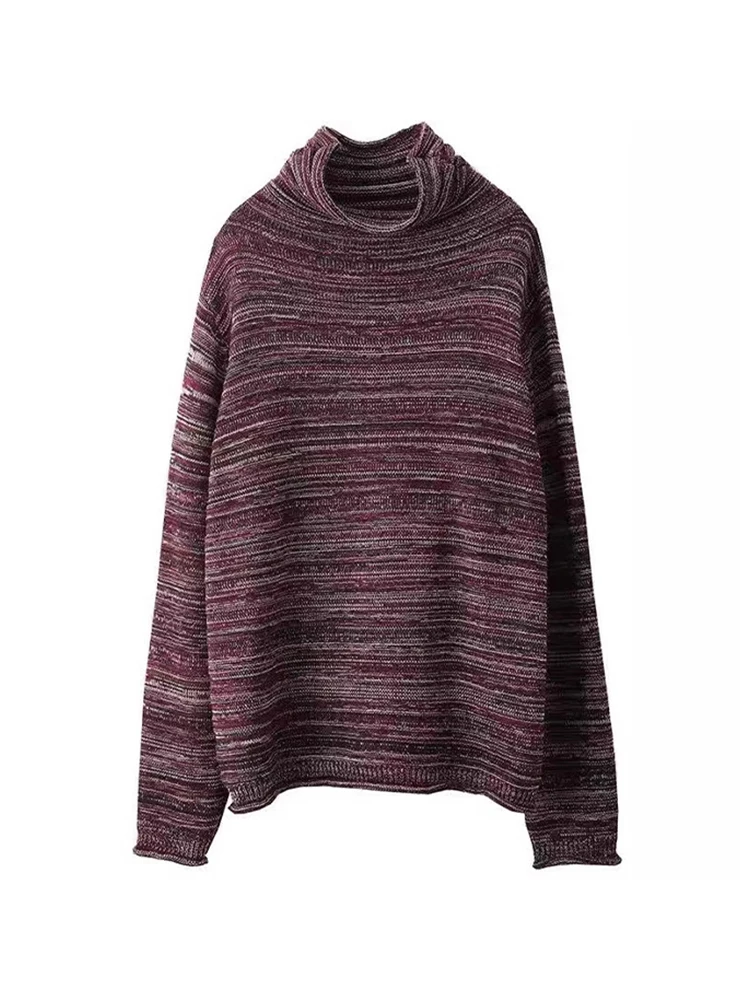 Зимний вязаный пуловер Max LuLu женская модная полосатая водолазка свитера большого